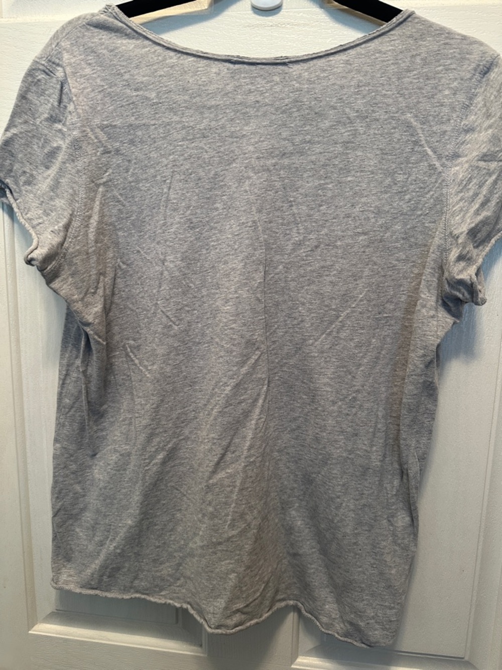 AllSaints Light Gray V-Neck Short Sleeve Tee - Picture 2 of 2